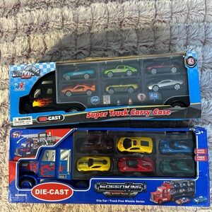 2 Die-Cast Super Truck with Assorted 6 Cars each